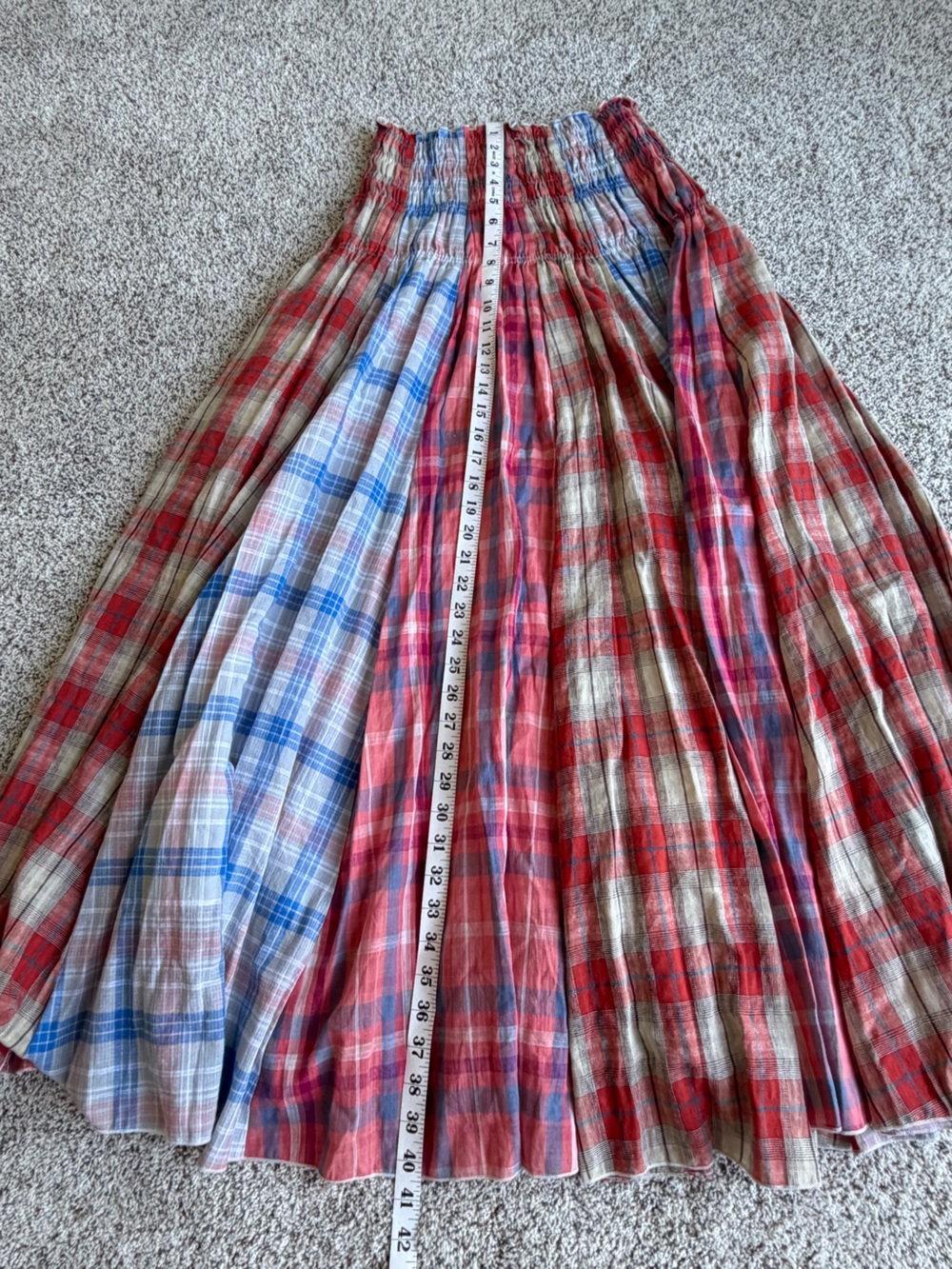 NWT Oli & Hali Plaid Maxi Skirt S Smocked Cotton Boho Prairie - Picture 10 of 11